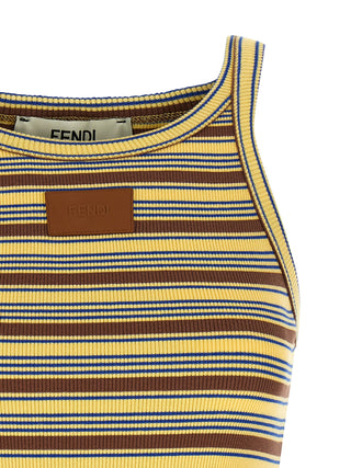 Fendi Multicolor Cotton Sleeveless T-Shirt
