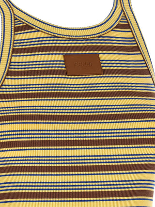Fendi Multicolor Cotton Sleeveless T-Shirt