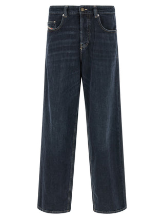 Diesel Blue Cotton Relaxed Fit Jeans