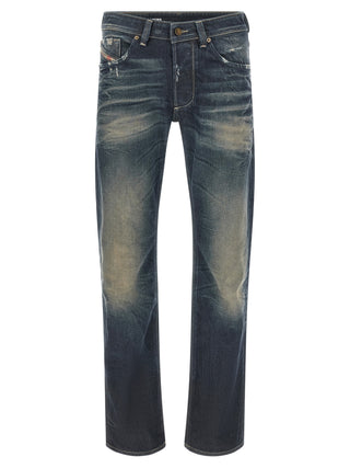 Diesel Blue Cotton Straight-Leg Jeans