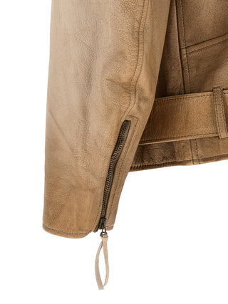 Golden Goose Beige Buffalo Leather Jacket