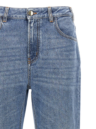 Chloé Blue Cotton High-Waisted Jean