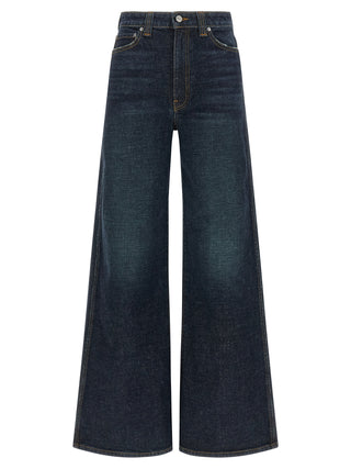 Khaite Blue Cotton Flared Jeans