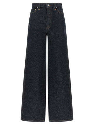 Khaite Blue Cotton Flared Jeans