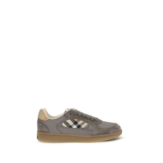 Burberry Gray Calf Leather Low Top Sneakers