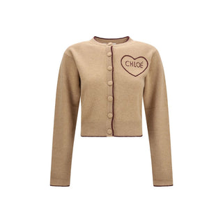 Chloé Beige Wool Oves Aries Cardigan