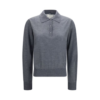 Loulou De Saison Gray Cashmere Polo Shirt