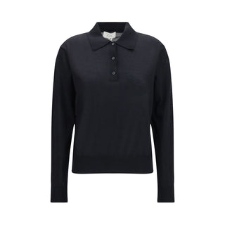 Loulou De Saison Black Cashmere Polo Shirt