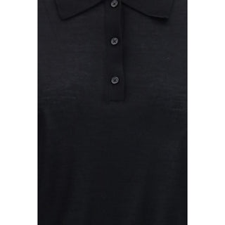 Loulou De Saison Black Cashmere Polo Shirt