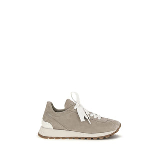 Brunello Cucinelli Blue Calf Leather Athletic Sneakers