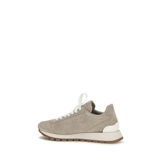 Brunello Cucinelli Blue Calf Leather Athletic Sneakers