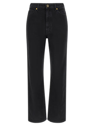 Khaite Black Cotton Flared Jeans