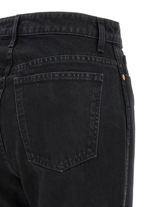 Khaite Black Cotton Flared Jeans