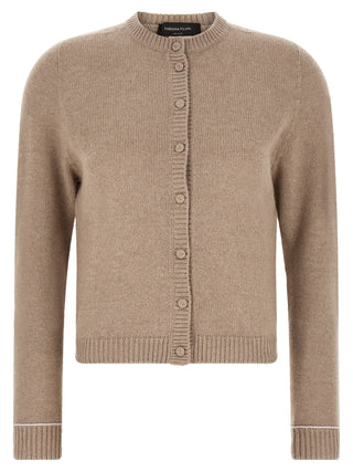 Fabiana Filippi Beige Virgin Wool Cardigan