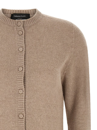 Fabiana Filippi Beige Virgin Wool Cardigan
