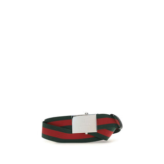 Gucci Web Belt with Rectangular Buckle