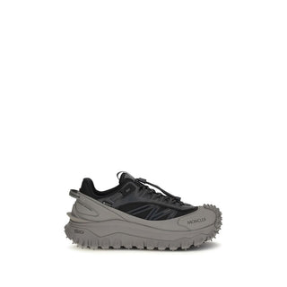 Moncler Gray Calf Leather Athletic Sneakers