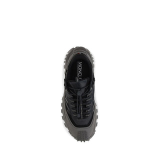 Moncler Gray Calf Leather Athletic Sneakers