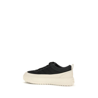 Moncler Black Calf Leather Athletic Sneakers