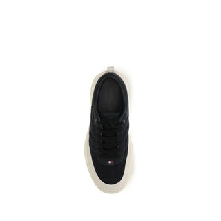 Moncler Black Calf Leather Athletic Sneakers
