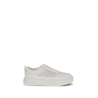 Moncler White Calf Leather Athletic Sneakers