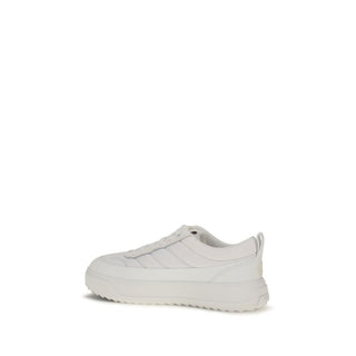 Moncler White Calf Leather Athletic Sneakers