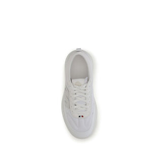 Moncler White Calf Leather Athletic Sneakers