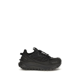 Moncler Black Calf Leather Athletic Sneakers