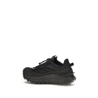Moncler Black Calf Leather Athletic Sneakers
