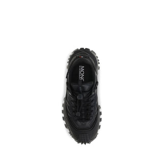 Moncler Black Calf Leather Athletic Sneakers