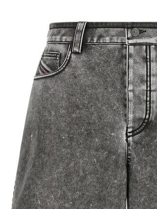 Diesel Gray Polyethylene Bermuda Shorts