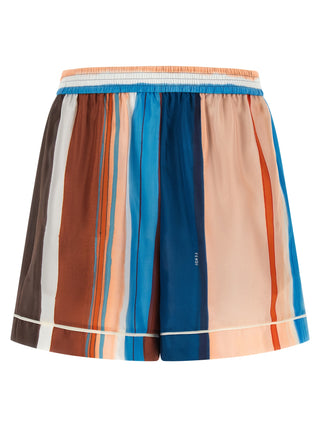 Fendi Venetian Stripes Silk Shorts