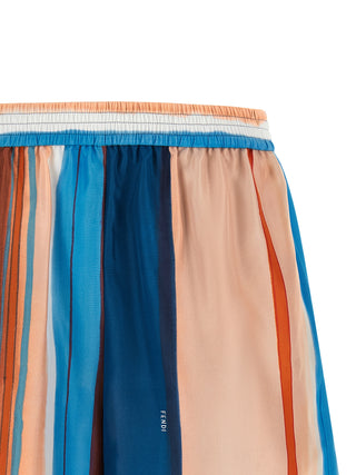 Fendi Venetian Stripes Silk Shorts