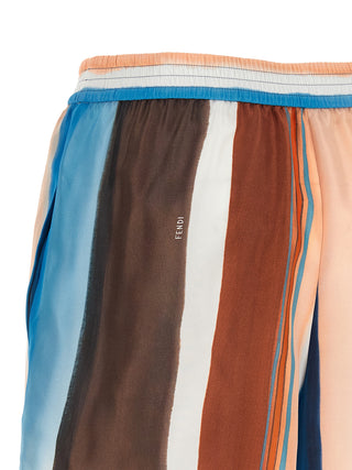 Fendi Venetian Stripes Silk Shorts