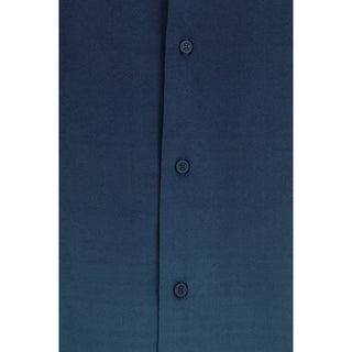 Off-White Blue Viscose Pattern Shirt