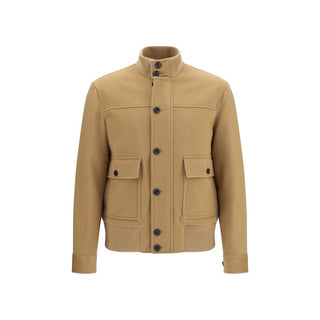 Lardini Beige Wool Oves Aries Full-Length Jacket
