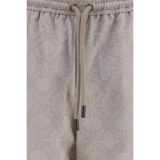 Off-White Beige Cotton Casual Pants