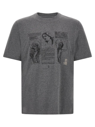 Brunello Cucinelli Gray Cotton T-Shirt