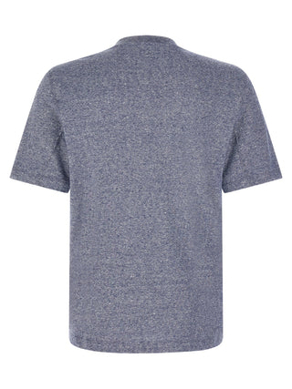 Brunello Cucinelli Blue Linen T-Shirt