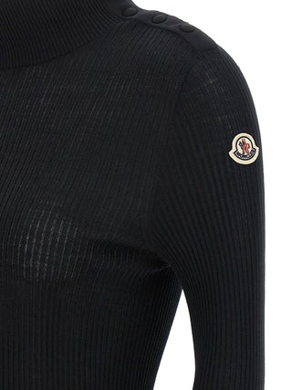 Moncler Black Virgin Wool Cardigan