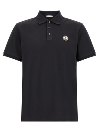 Moncler Blue Cotton Polo Shirt