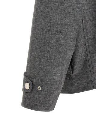 Brunello Cucinelli Gray Virgin Wool Full-Length Jacket