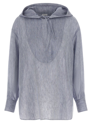 Brunello Cucinelli Blue Linen Blouse