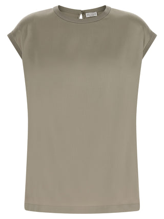 Brunello Cucinelli Bicolor Silk Blouse