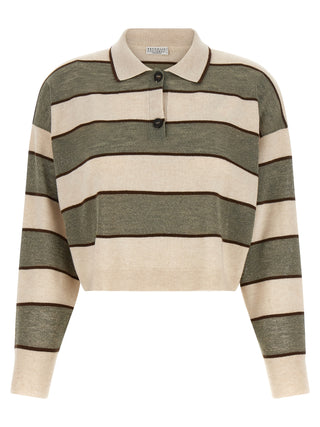 Brunello Cucinelli Multicolor Virgin Wool Polo Shirt