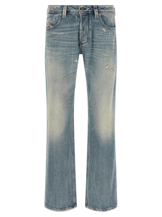 Diesel Blue Cotton Straight-Leg Jeans