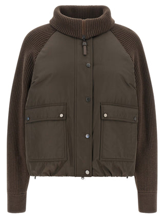 Brunello Cucinelli Brown Cotton Full-Length Jacket