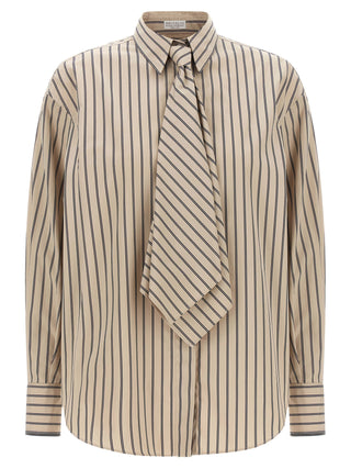 Brunello Cucinelli Beige Cotton Blouse