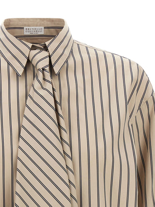 Brunello Cucinelli Beige Cotton Blouse