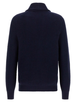 Brunello Cucinelli Blue Cotton Cardigan
